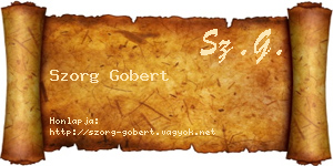 Szorg Gobert névjegykártya